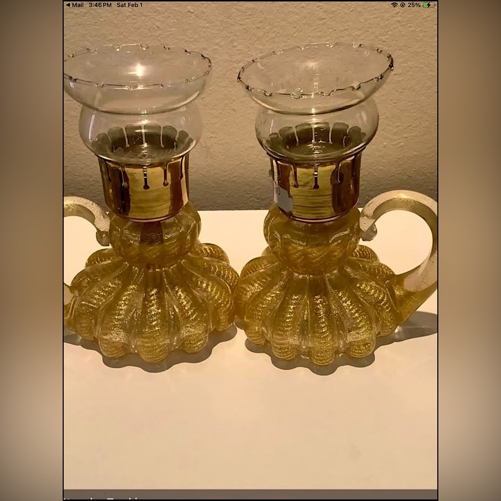 Murano Barovier and Toso Cordonatto D’ Ozo Hurricane lamps
